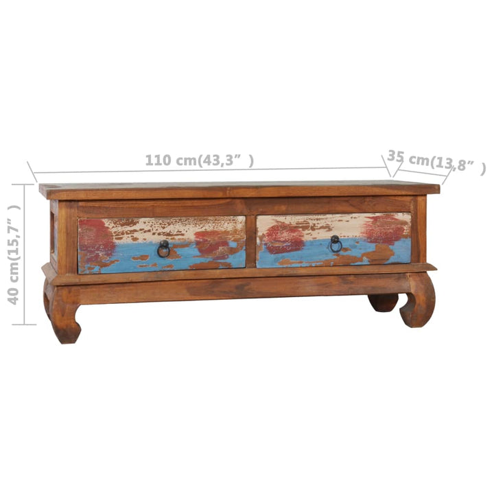 Comodă Tv, 110 X 35 X 40 Cm, Lemn Reciclat De Tec