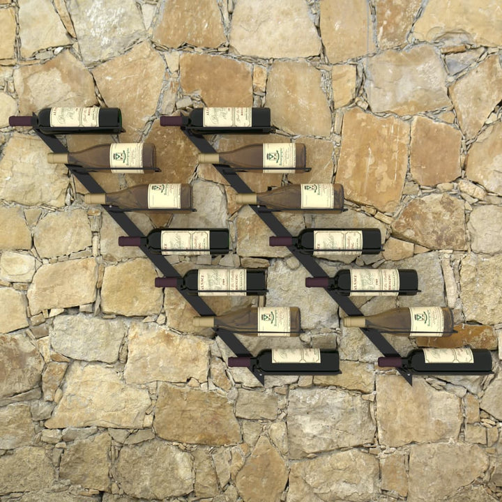 Suporturi Sticle De Vin De Perete 14 Sticle 2 Buc. Metal