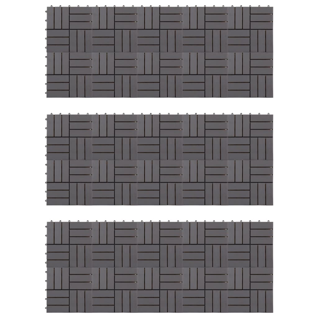 Plăci Pardoseală, 10 Buc., , 30X30 Cm, Lemn Masiv De Acacia