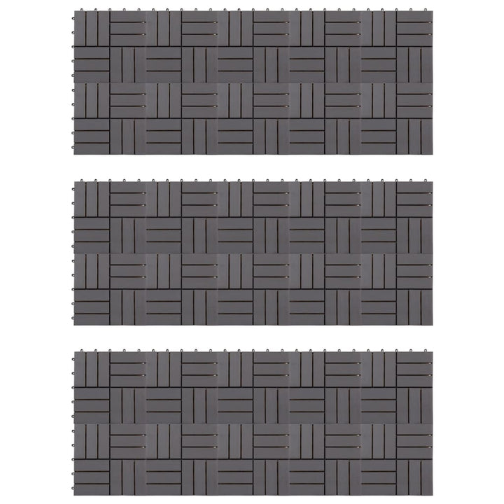 Plăci Pardoseală, 10 Buc., , 30X30 Cm, Lemn Masiv De Acacia
