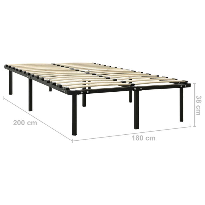 Cadru De Pat, Negru, , Metal