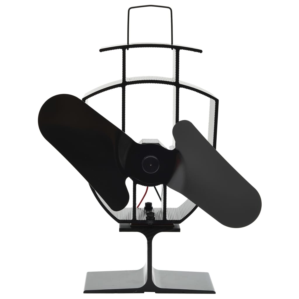 Ventilator De Sobă Cu Alimentare Termică, 4 Palete, Negru
