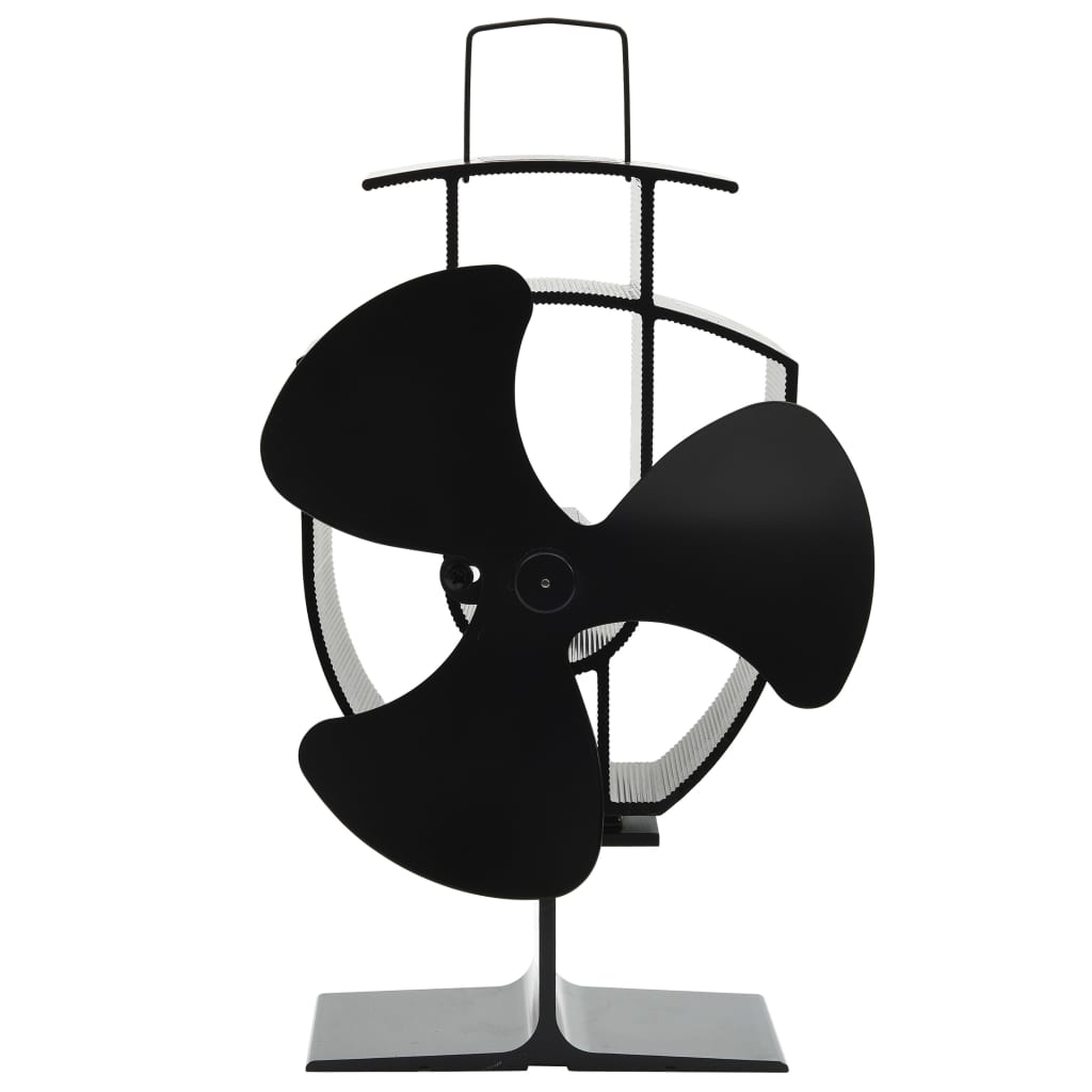 Ventilator De Sobă Cu Alimentare Termică, 4 Palete, Negru
