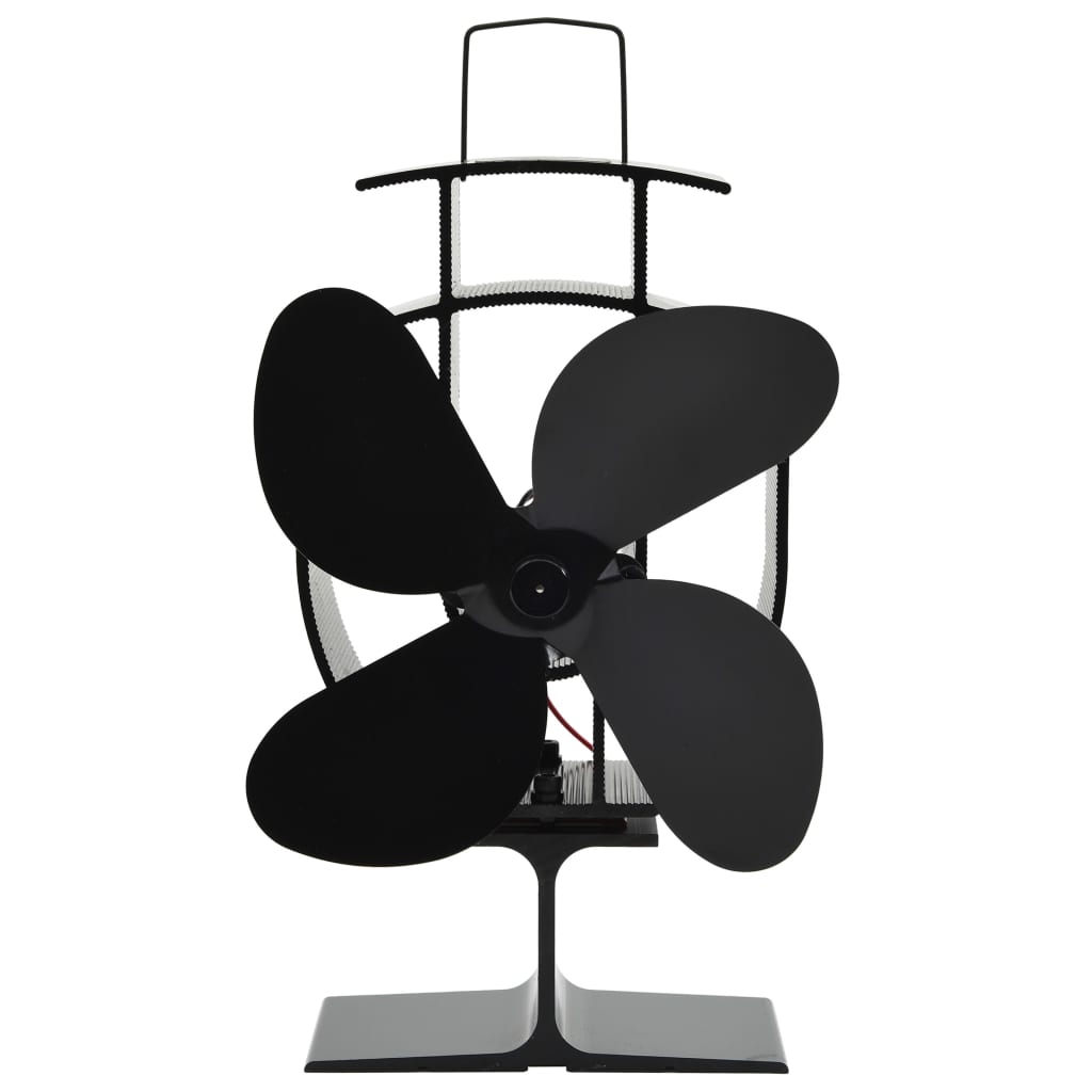 Ventilator De Sobă Cu Alimentare Termică, 4 Palete, Negru