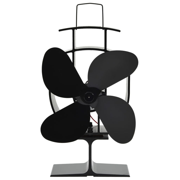 Ventilator De Sobă Cu Alimentare Termică, 4 Palete, Negru