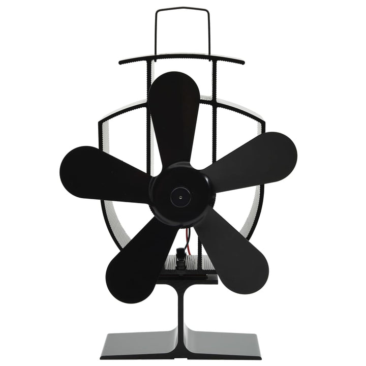 Ventilator De Sobă Cu Alimentare Termică, 4 Palete, Negru