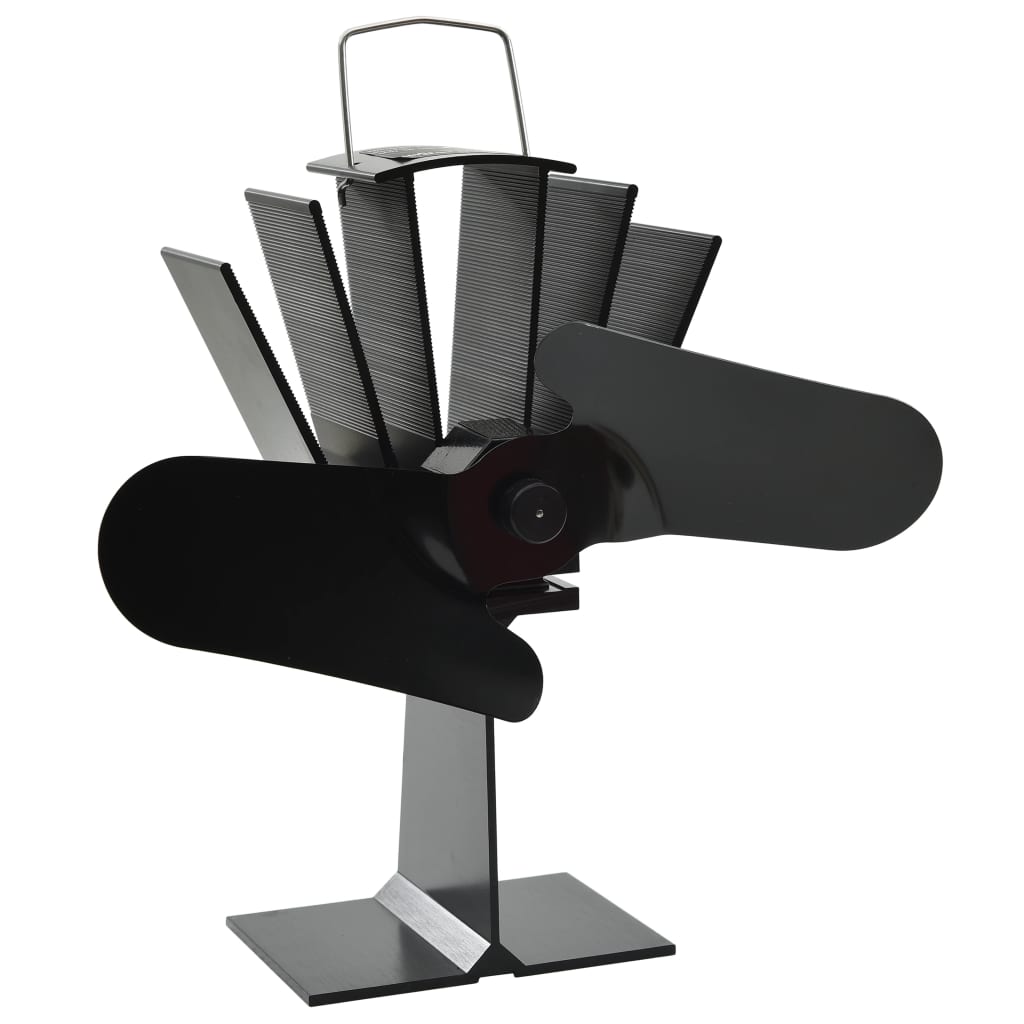Ventilator De Sobă Cu Alimentare Termică, 4 Palete, Negru