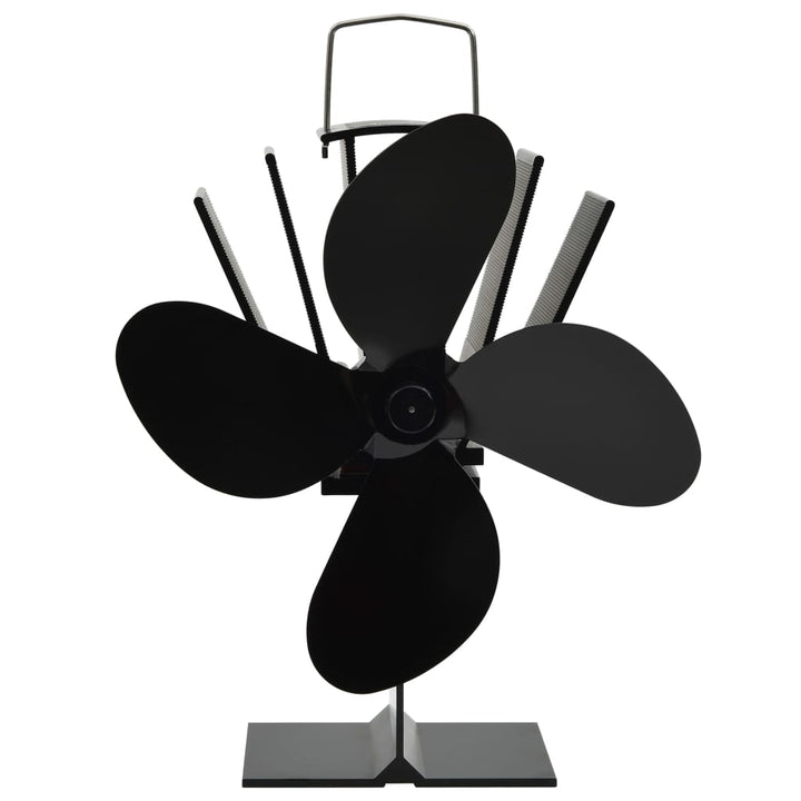 Ventilator De Sobă Cu Alimentare Termică, 4 Palete, Negru
