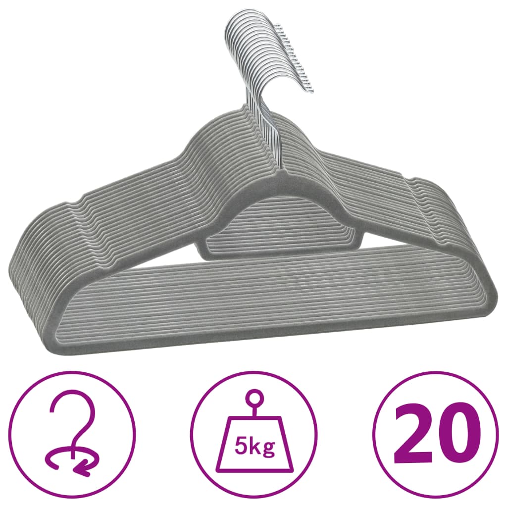 Set De Umerașe Anti-Alunecare, 20 Buc., , Catifea