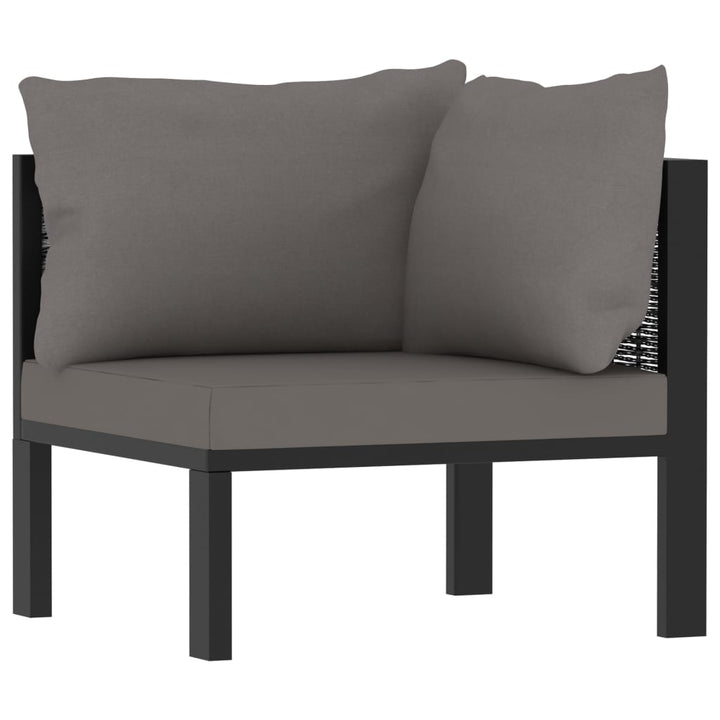 Set Mobilier De Grădină Cu Perne, 7 Piese, Antracit, Poliratan