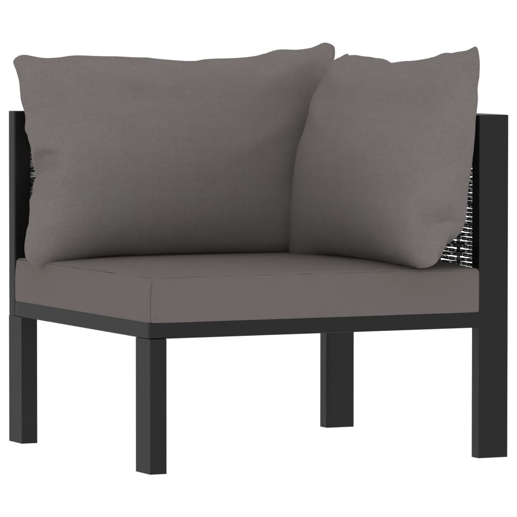 Set Mobilier De Grădină Cu Perne, 9 Piese, Antracit, Poliratan