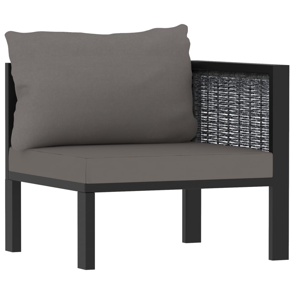 Set Mobilier De Grădină Cu Perne, 9 Piese, Antracit, Poliratan