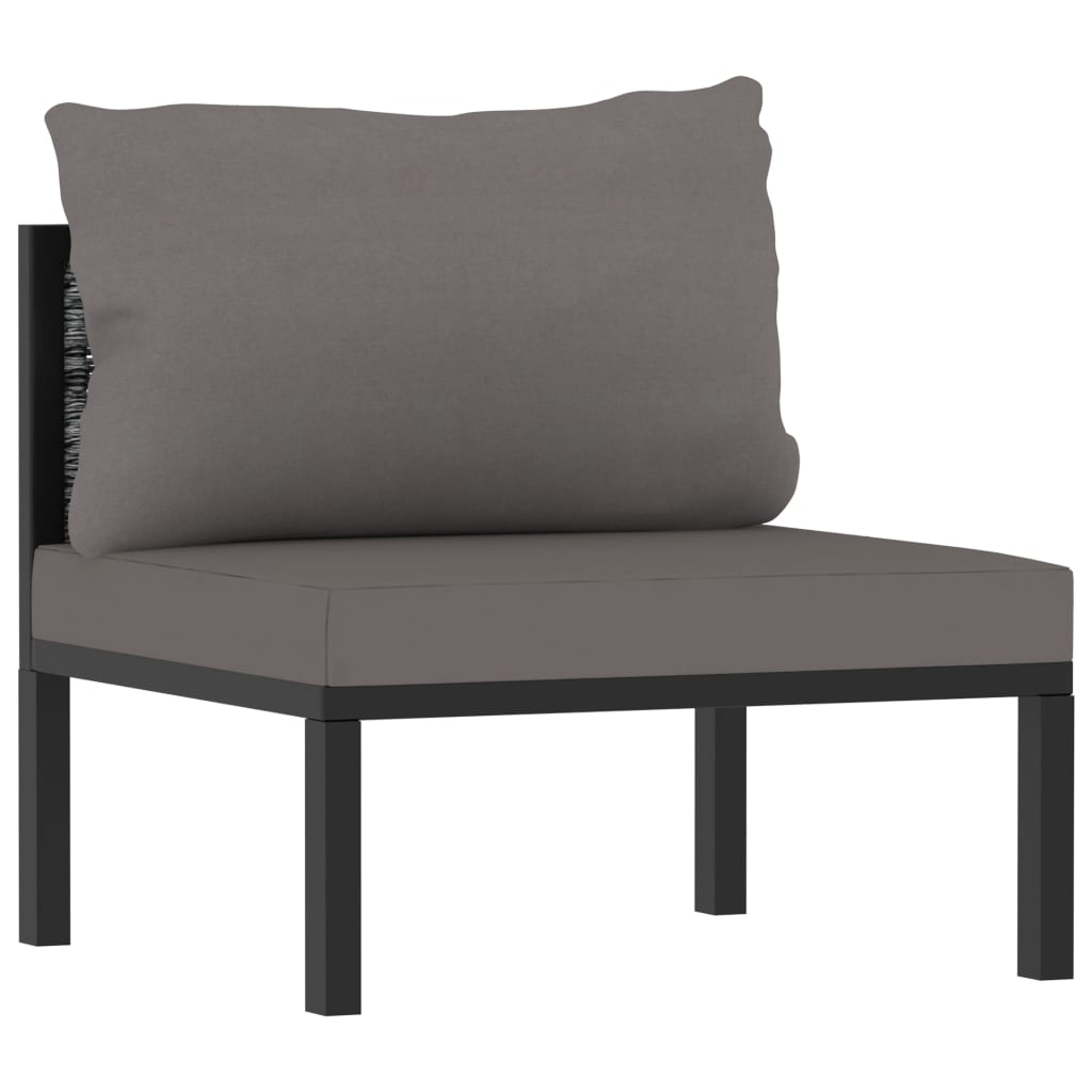 Set Mobilier De Grădină Cu Perne, 9 Piese, Antracit, Poliratan