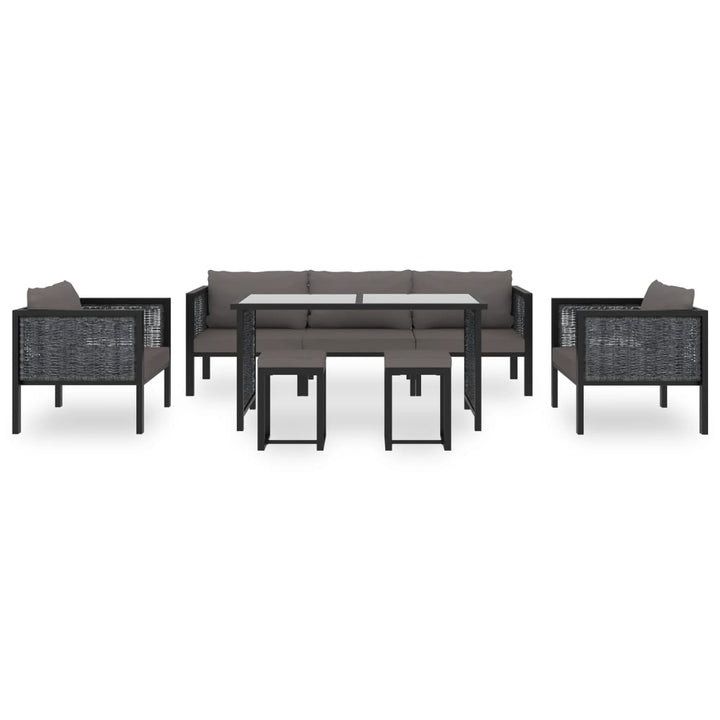 Set Mobilier De Grădină Cu Perne, 8 Piese, Antracit, Poliratan
