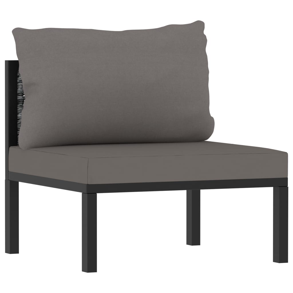 Set Mobilier De Grădină Cu Perne, 8 Piese, Antracit, Poliratan