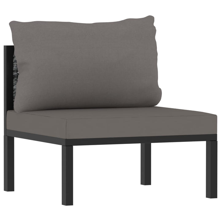 Set Mobilier De Grădină Cu Perne, 8 Piese, Antracit, Poliratan