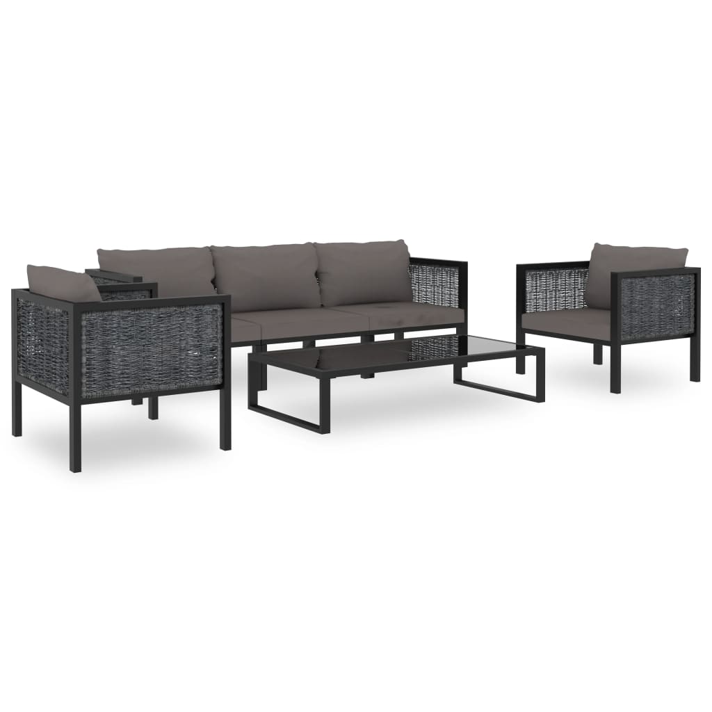 Set Mobilier De Grădină Cu Perne, 6 Piese, Antracit, Poliratan