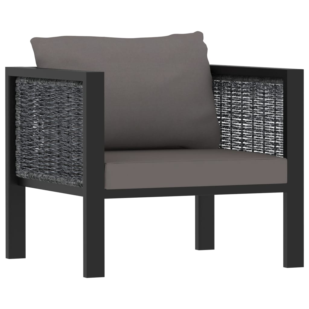 Set Mobilier De Grădină Cu Perne, 6 Piese, Antracit, Poliratan