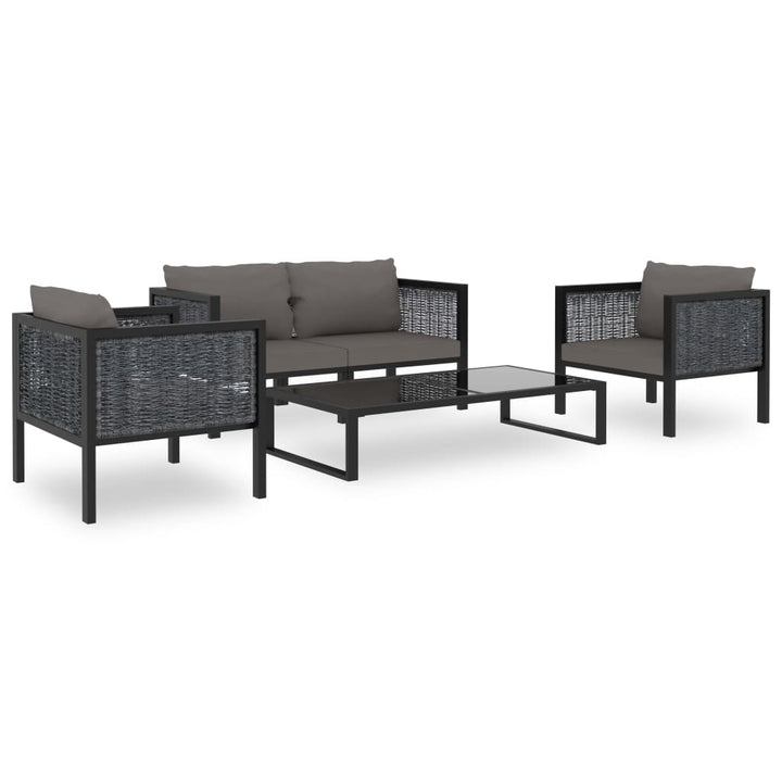 Set Mobilier De Grădină Cu Perne, 5 Piese, Antracit, Poliratan