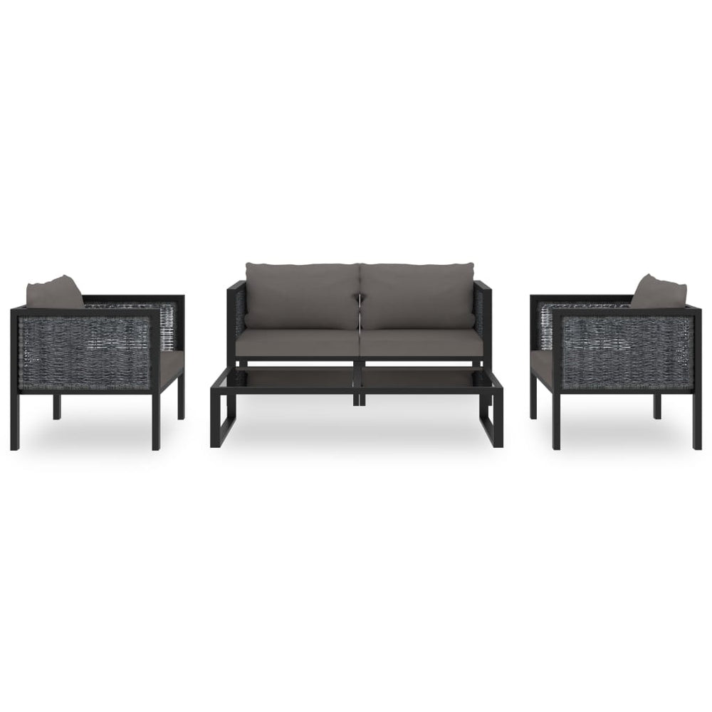 Set Mobilier De Grădină Cu Perne, 5 Piese, Antracit, Poliratan