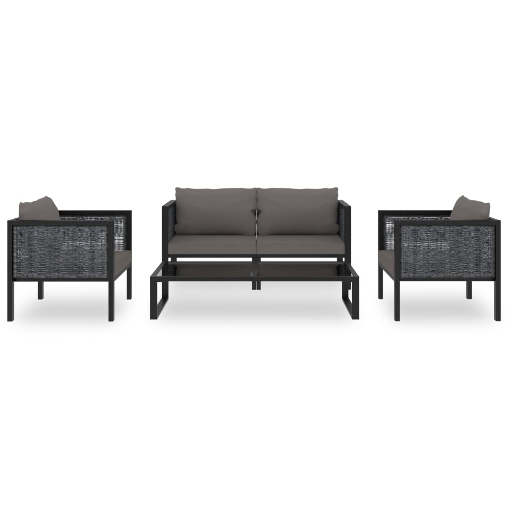 Set Mobilier De Grădină Cu Perne, 5 Piese, Antracit, Poliratan