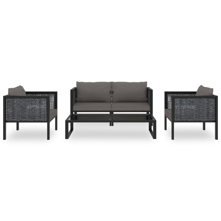 Set Mobilier De Grădină Cu Perne, 5 Piese, Antracit, Poliratan