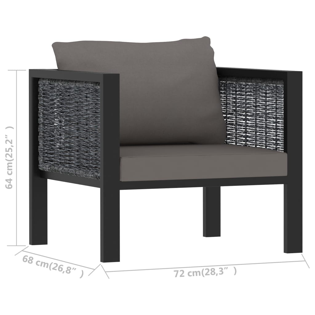 Set Mobilier De Grădină Cu Perne, 5 Piese, Antracit, Poliratan