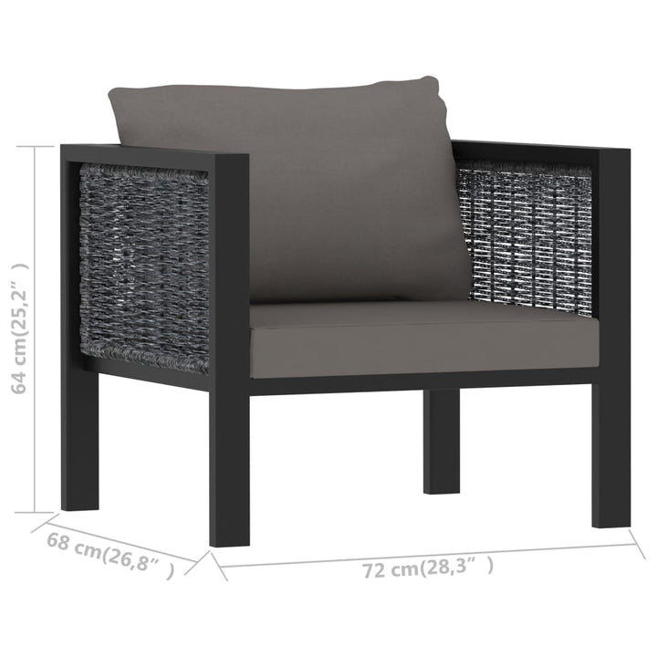 Set Mobilier De Grădină Cu Perne, 5 Piese, Antracit, Poliratan