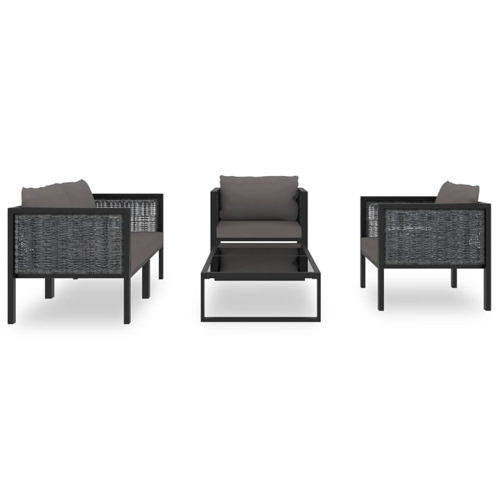 Set Mobilier De Grădină Cu Perne, 5 Piese, Antracit, Poliratan