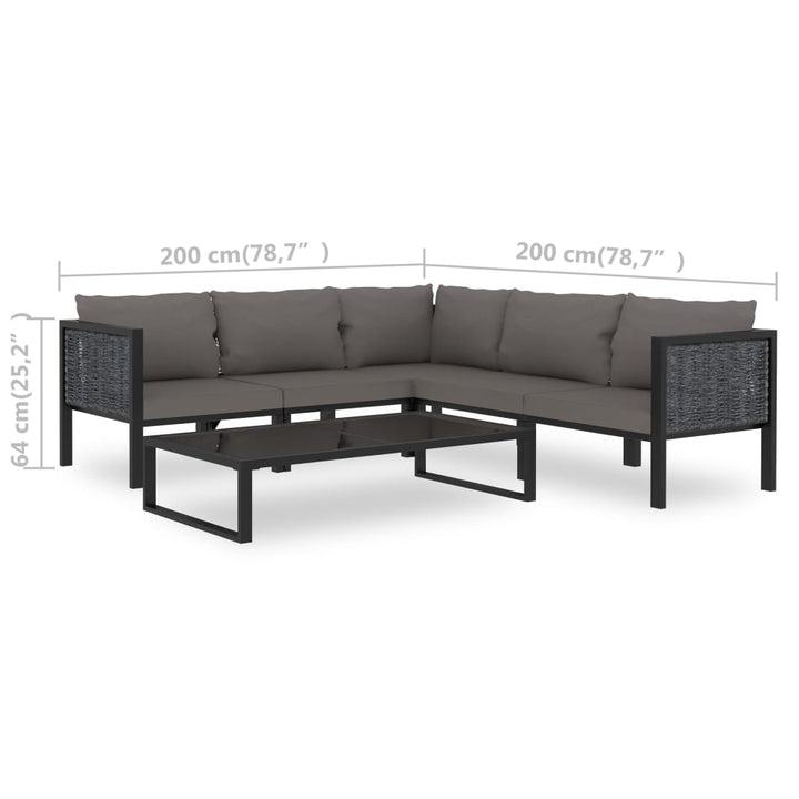Set Mobilier De Grădină Cu Perne, 6 Piese, Antracit, Poliratan