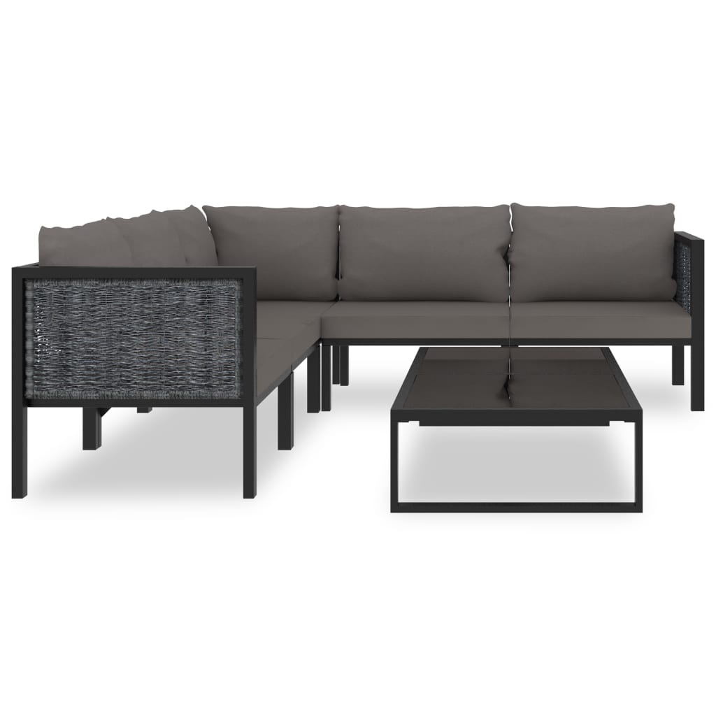 Set Mobilier De Grădină Cu Perne, 6 Piese, Antracit, Poliratan