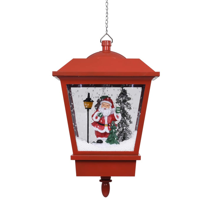 Felinar Suspendat Cu Led Și Moș Crăciun, Roșu, 27X27X45 Cm