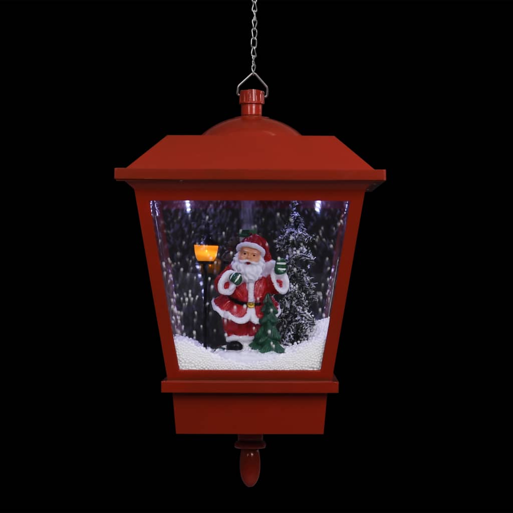 Felinar Suspendat Cu Led Și Moș Crăciun, Roșu, 27X27X45 Cm
