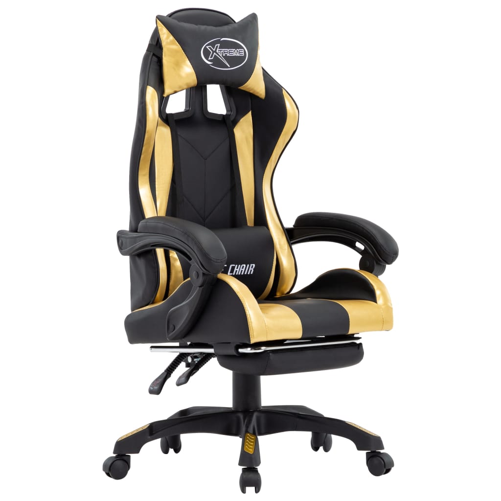 Scaun De Racing Suport Picioare, , Piele Ecologică