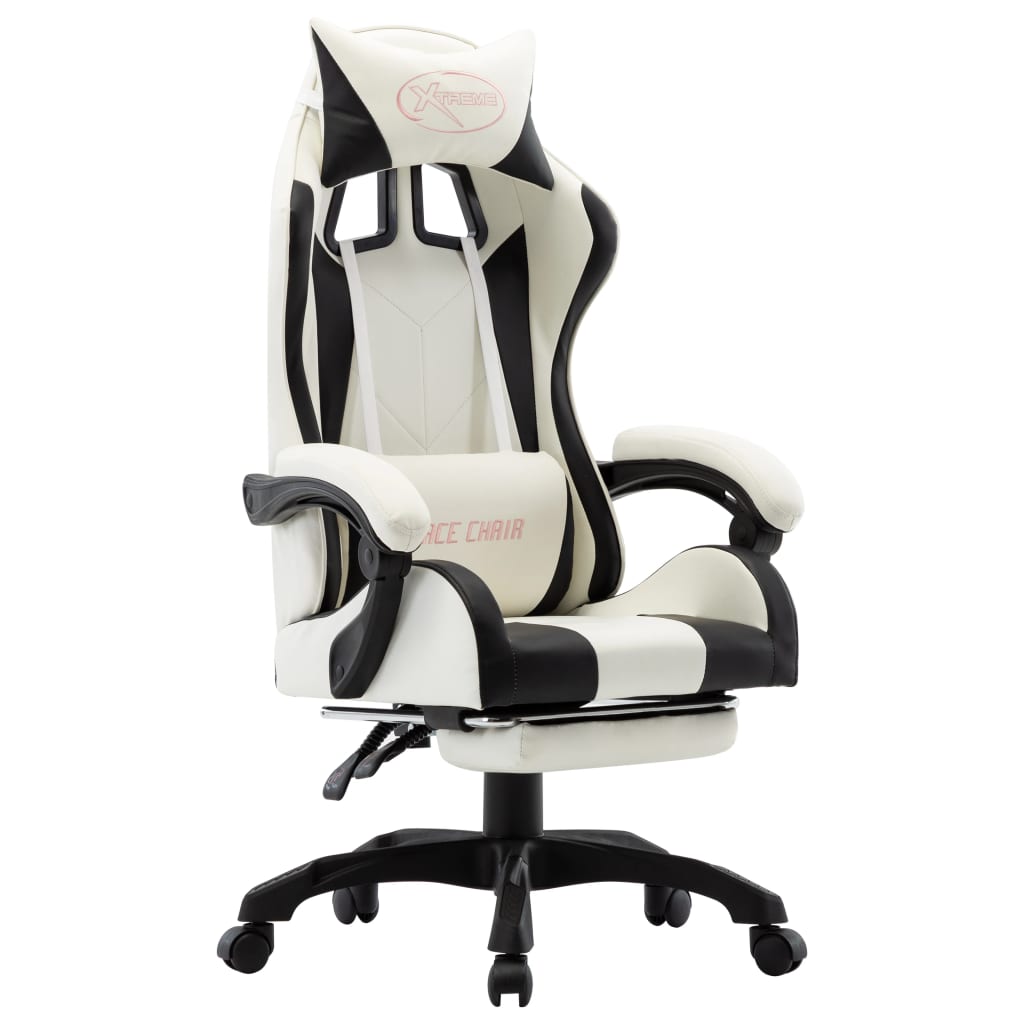 Scaun De Racing Suport Picioare, , Piele Ecologică