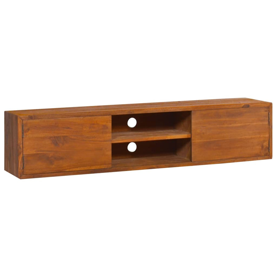 Dulap Tv Montat Pe Perete, 135 X 30 X , Lemn Masiv De Tec