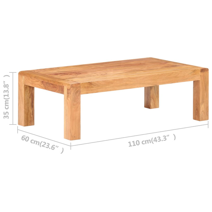 Masă De Cafea 110X60X35Cm Lemn Masiv Acaciacu Finisaj Tip Miere