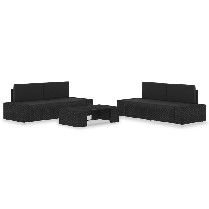 Set Mobilier De Grădină, 5 Piese, , Poliratan