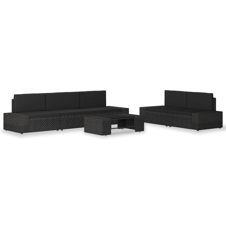 Set Mobilier De Grădină, 6 Piese, , Poliratan