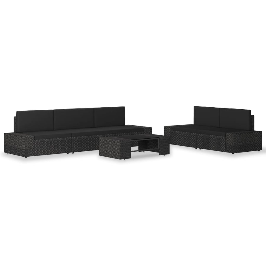 Set Mobilier De Grădină, 6 Piese, , Poliratan