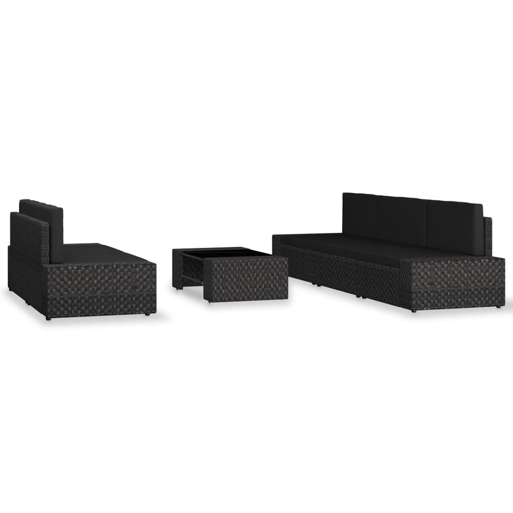 Set Mobilier De Grădină, 6 Piese, , Poliratan