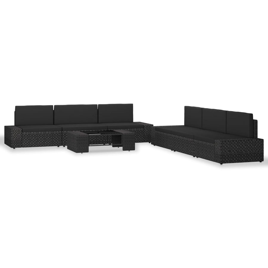Set Mobilier De Grădină, 7 Piese, , Poliratan