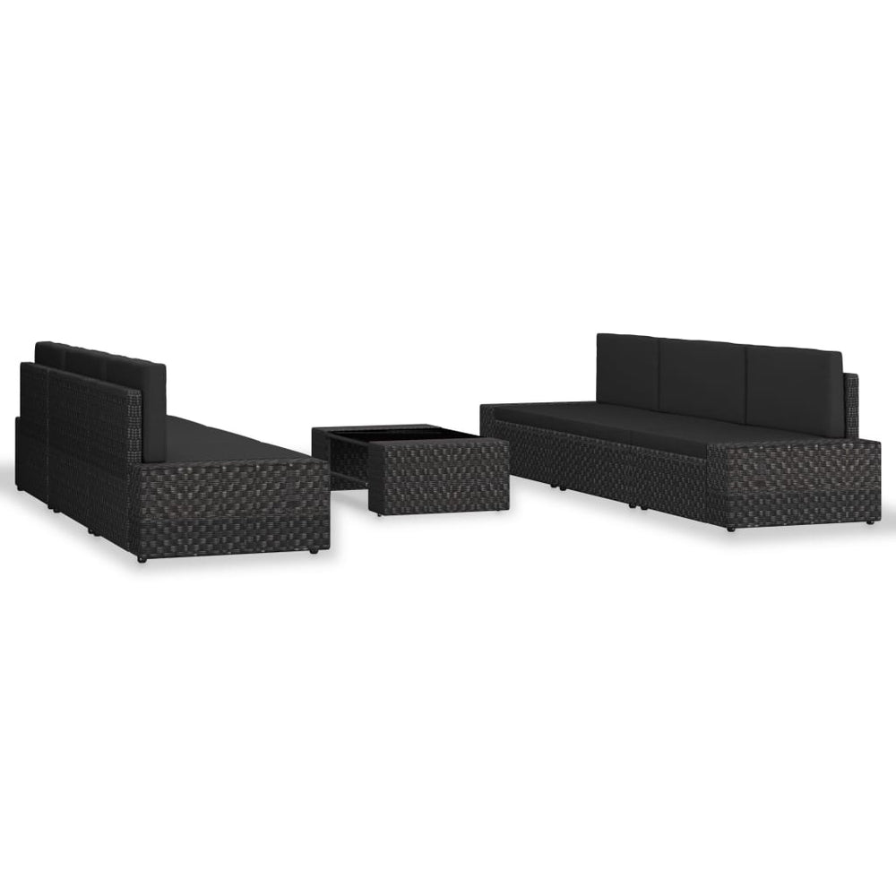Set Mobilier De Grădină, 7 Piese, , Poliratan