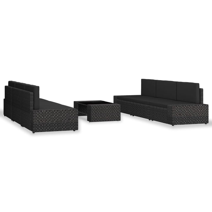 Set Mobilier De Grădină, 7 Piese, , Poliratan