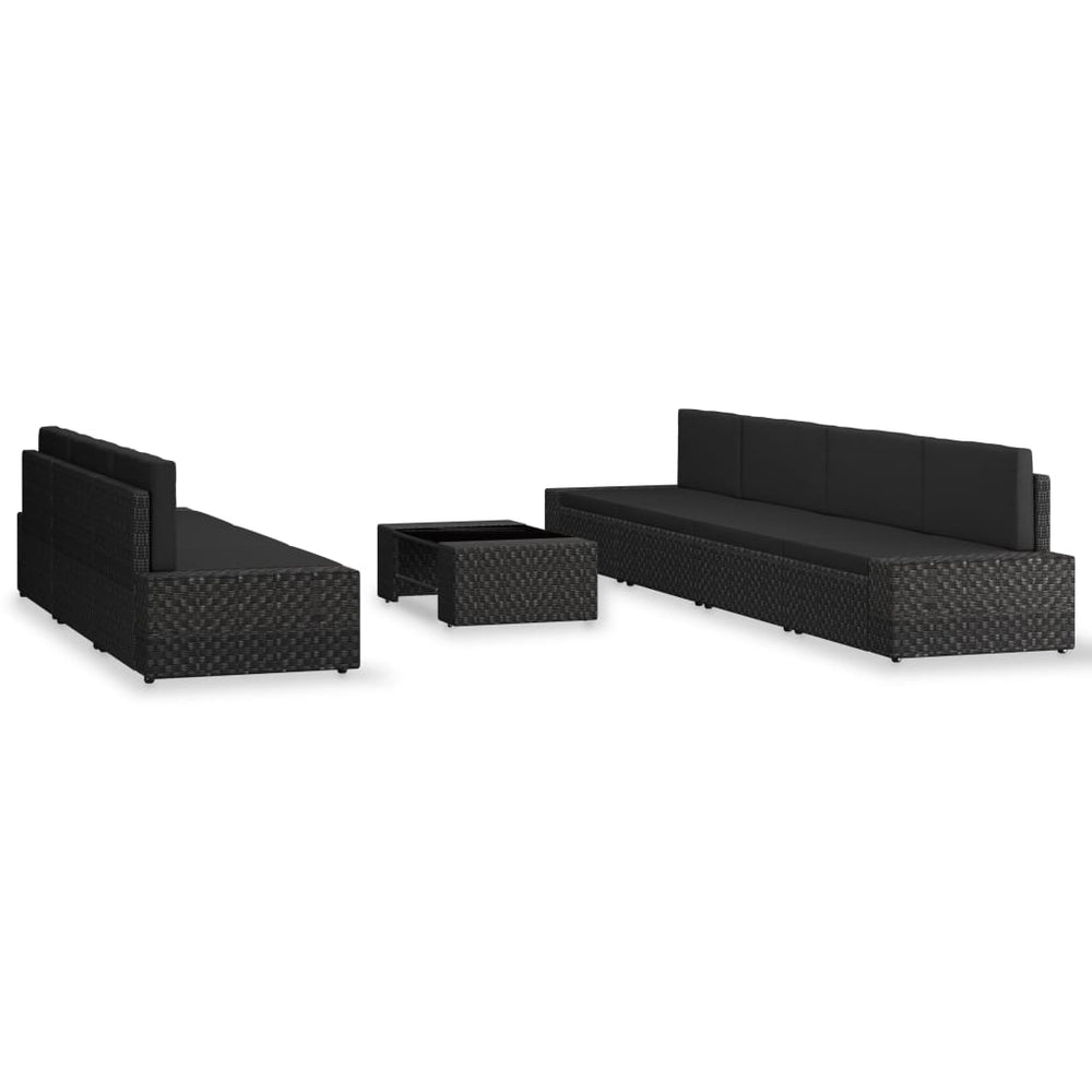 Set Mobilier De Grădină, 8 Piese, , Poliratan