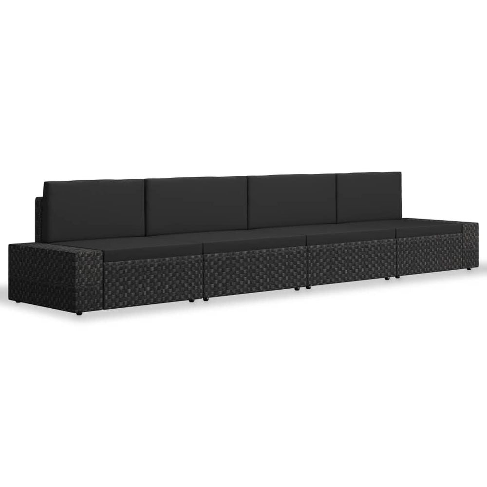 Set Mobilier De Grădină, 4 Piese, , Poliratan