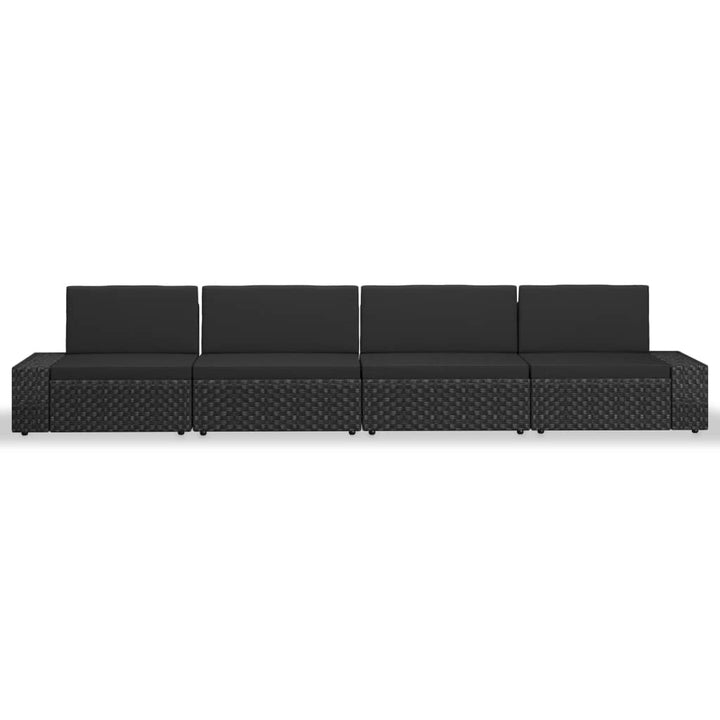 Set Mobilier De Grădină, 4 Piese, , Poliratan