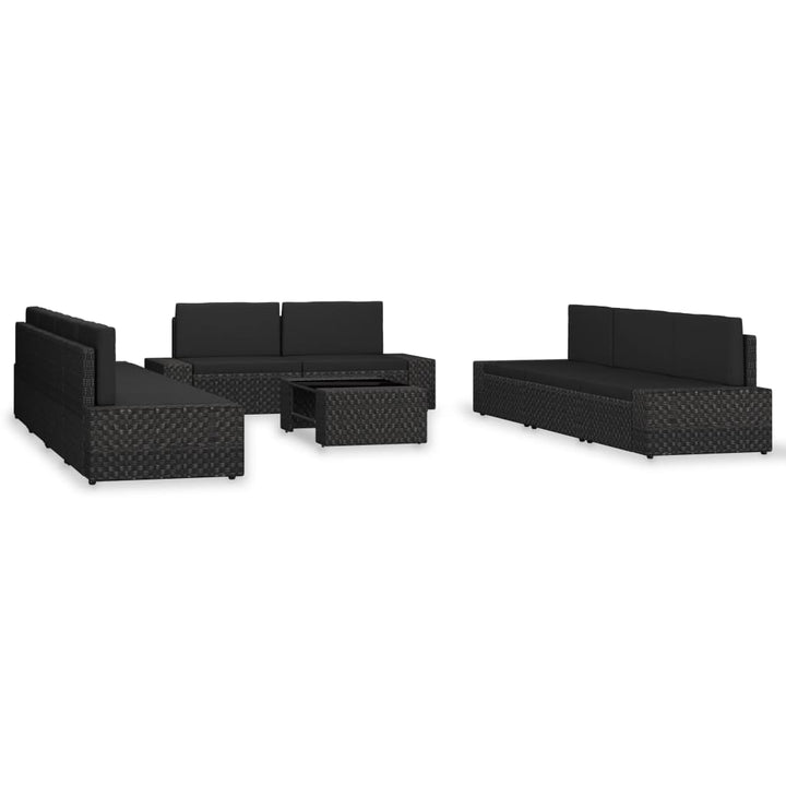 Set Mobilier De Grădină, 10 Piese, , Poliratan