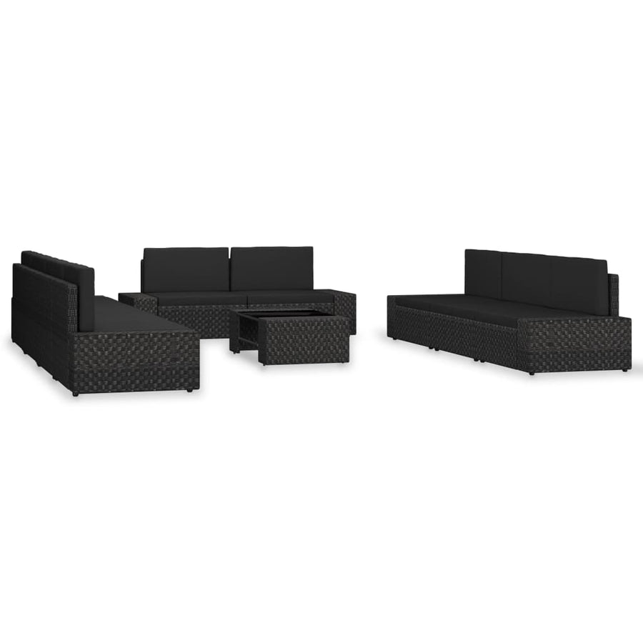 Set Mobilier De Grădină, 10 Piese, , Poliratan