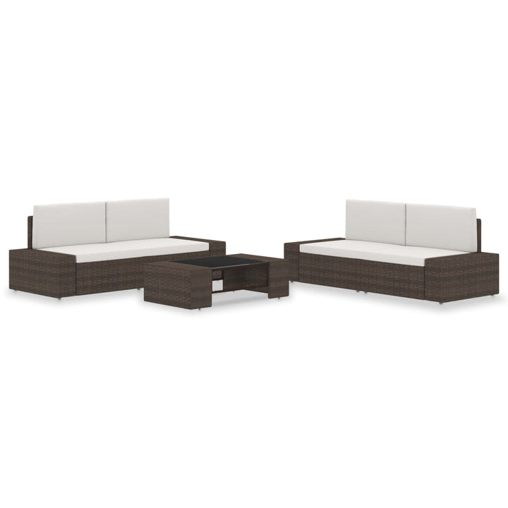 Set Mobilier De Grădină, 5 Piese, , Poliratan